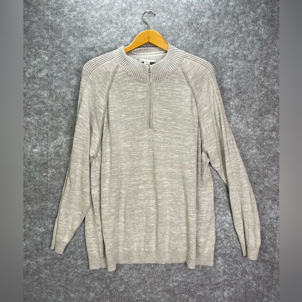 Tommy Bahama Men’s Reversible 1/4 Zip Pullover Sweater 3XL XXXL Grey Knit